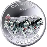 2006 $30 Dog Sled Team Sterling Silver Coin